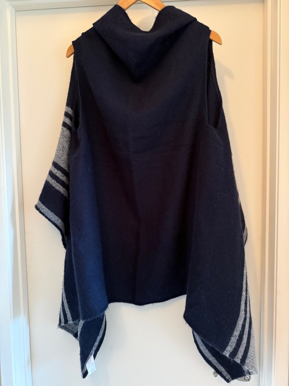 LOFT Open-Front Cardigan Shawl Sweater Striped One Size - Picture 4 of 5